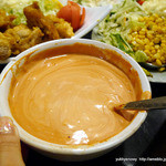 居酒屋 花門 - スープではなくドレッシングです。 2015．06