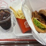 ドムドムハンバーガー - 料理写真:丸ごとカニバーガー名古屋味噌 ポテトM アイスコーヒー ¥1820