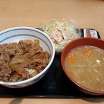 吉野家 - コモサラセット（ごぼうサラダ）&とん汁！