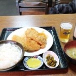 食堂 伊賀 - ミックスフライ定食（７６０円）