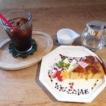 ちょこちょこCafe - さつま芋石畳ケーキ　アイスコーヒーセット
