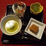 柿安 - [甘味]青梅の密煮・グレープフルーツ・わらび餅