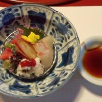 柿安 料亭本店 - [向附]天草・鱧牡丹造り・鮪・打ち茗荷