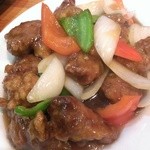 麺哲支店 麺野郎 - 豚首肉の酢豚(2015/6)