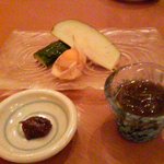 Sushi Kappou Tokimeki - 先付（水茄子、胡瓜、鬼灯、水雲）