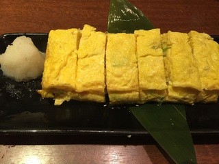 Kassai Shungyo Sankai - ネギ入り出汁巻き玉子焼、580円です。