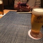 銀座 捨松 - 一先ず、エビスビール