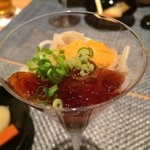 銀座 捨松 - 会津の香り　会津蕎麦と雲丹のジュレかけ　シュータースタイル