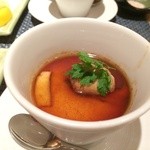 銀座 捨松 - 蒸物　フォアグラのフランベで食す茶碗蒸し