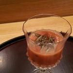 日本料理 太月 - トマトのすり流しと新蓴菜
