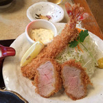Katsu Masa - 煮魚定食の海老フライ&ヒレかつ