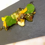 5月のディナー　マグロ　アーモンド　ズッキーニ