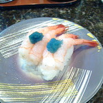 回転寿司 日本海 - 地物甘えび。390円