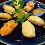 亀喜寿司 - 貝にぎり（￥2800）