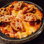 うまいもん屋 紀-NORI- - レンコンピザ(❛ᴗ❛人)✧