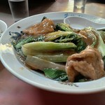 生駒軒 - 青菜と豚肉丼