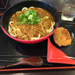 伊予製麺 - カレーうどん大 と メンチカツ