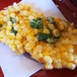 農園レストラン だいだい - 季節限定のとうころこしの天ぷら。物凄く甘くて美味しかったです♬