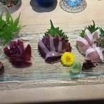 三代目 まる天 - 軍鶏ロック刺し