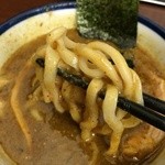 つけめん 玉 - 201506 玉  ★インドのつけめん（900円）大盛（100円）★持ち上げが強いので、麺は全部浸さない方が良いかも。