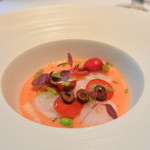 THE SODOH HIGASHIYAMA KYOTO - 2015/06 ﾗﾝﾁ The SODOH \5,500 ミズダコのカルパッチョ(トマトとセロリのズッパ)