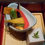 元祖 瓦そば たかせ - 夏野菜の揚げびたし 2015.6