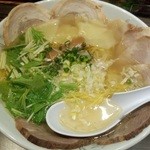 浦咲ラーメン駅前 - 焼きアゴ三味チャーシュー麺塩。あっぷ