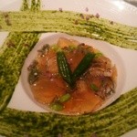 代官山ASO チェレステ 二子玉川店 - 軽く炙った鱧と海の幸のジュレ寄せ 初夏の装いで