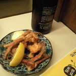 元祖立ち飲み屋 - 20150612　げそ揚げ１８０円．ホッピーセットと中お代わり2回，生ビールで，1320円