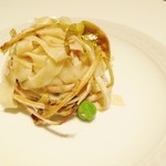 フォリオリーナ・デッラ・ポルタ・フォルトゥーナ - ローストしたチェルビア海の塩で練ったタリアテッレ☆