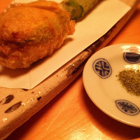麻布 かどわき - うどに包まれたあんきも。抜けるぅ。