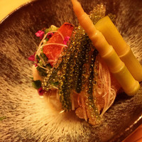 麻布 かどわき - 鯛と海ぶどうとからすみ。ぷちぷち。