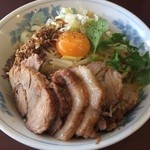 らーめん 陸 - まぜそば880円＋豚増し200円 2015年6月