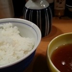 天金 - 天ぷら定食並　ごはん、天つゆ、出汁。　2015.6