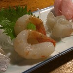 天史朗鮨 - お刺身盛合せ（春子・ボタンエビ・真コチ昆布締め・真鯛昆布締め・金目鯛）