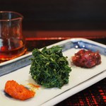 茶かわせみ - 最後に茶葉にポン酢をかけていただきます☆
