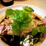 ゆたか - レンコ鯛の紹興酒蒸し たっぷり葱と中国醤油ダレ