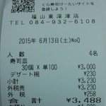無添くら寿司 - レシート(2015.06.13)