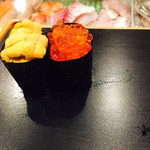 鷹鮨 - ウニとイクラ
