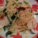 wine no Ruisuke - 蒸し鶏のスパゲッティ　680円