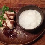 wine no Ruisuke - わらび餅とミルクプリン　420円