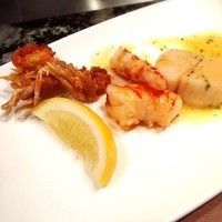 鉄板焼 銀杏 ホテル日航大阪 - えびとほたて。