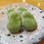 日本橋橘町　都寿司 - お通しの空豆