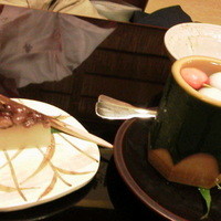 菊乃井 本店 - みつ豆の器（青竹）は使い捨てとのこと