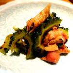 渋玄 - H27.6
      黒岩土鶏とゴーヤの和え物