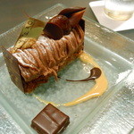 ショコラティエ パレ ド オール - ガトーセット　１６２０円　チョコラモンブラン+カカオハイボール３