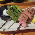 新発田のグリーンアスパラガス＆モモ串