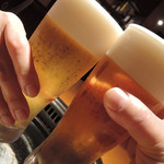 炭火焼肉 あもん - 生ビール（グラス大）