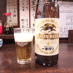 hachijoujimakyoudoryourigempachisendou - 瓶ビール600円　一番搾りで登場