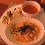 たらこと小柱のフェデリーニ
          なめたけおろしソース添え（2回目）